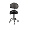 Karma Cradle Mountain saddle stool with adjustable back support for salon and clinic use